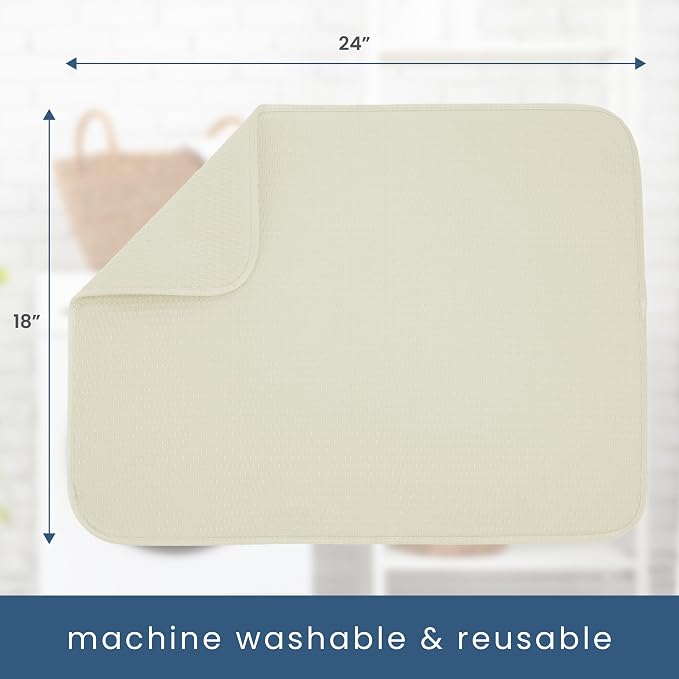 S&T INC. Dish Drying Mat XL, 18” x 24”, Absorbent Microfiber Kitchen Counter Mat - Image 7
