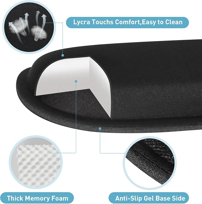 Yolanda Keyboard Wrist Rest Memory Foam, Easy Typing Pain Relief, Keyboard - Image 2