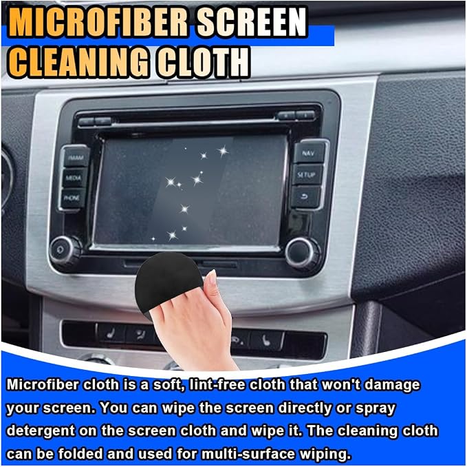 Round Car Touch Screen Cleaner Cloth, Microfiber Cleaning Pad Car Cleaning Wipes - Image 5
