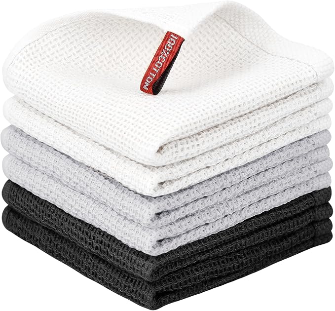 Nialnant 6 Pack Kitchen Towels, 100% Cotton Dish Cloth by Nialnant