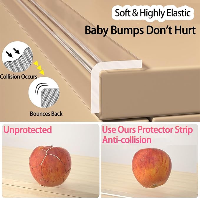 Clear Soft Corner Protectors for Furniture Strip, 1.8in x13FT, Sharp Edge & - Image 4
