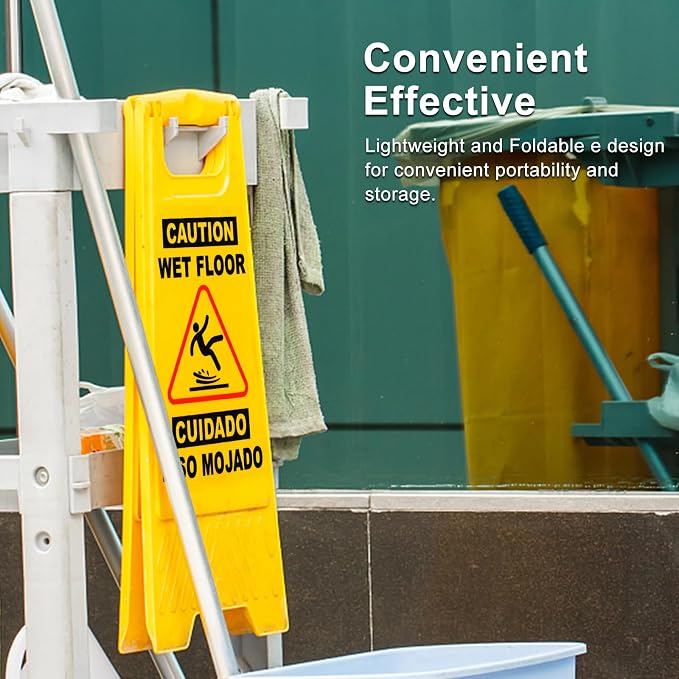 XPCARE 24 Inches Caution Wet Floor Sign, A Frame Safety Wet Floor Signs - Image 8