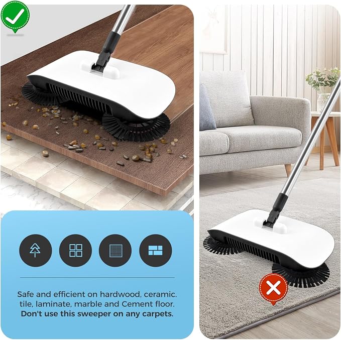 Manual Floor Sweeper Black - Image 3