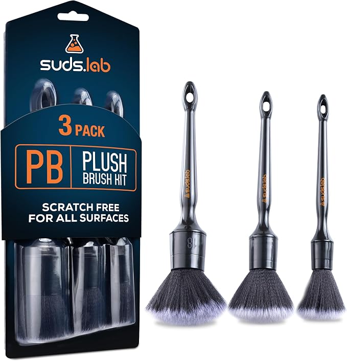 Suds Lab PB Plush Brush Kit 3 Pack- Ultra-Soft Synthetic Bristle Brushes by SudsLab