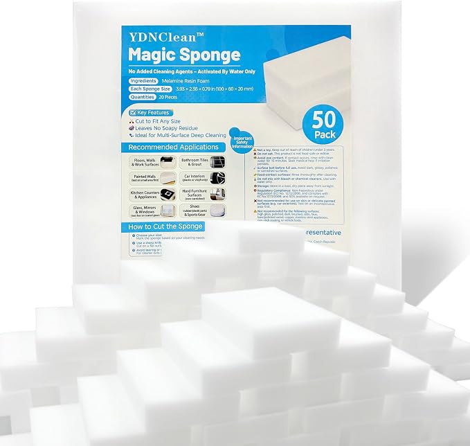 Magic Sponge Erasers, Water-Activated Cleaning Sponge, Shoes & Car Interior – by Unknown