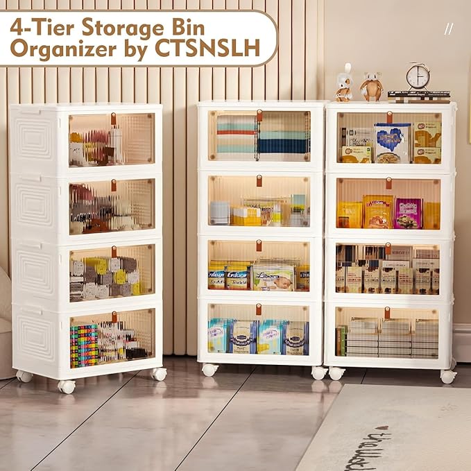 CTSNSLH 4 Tier Plastic Storage Bins and Boxes Organizer - Image 5