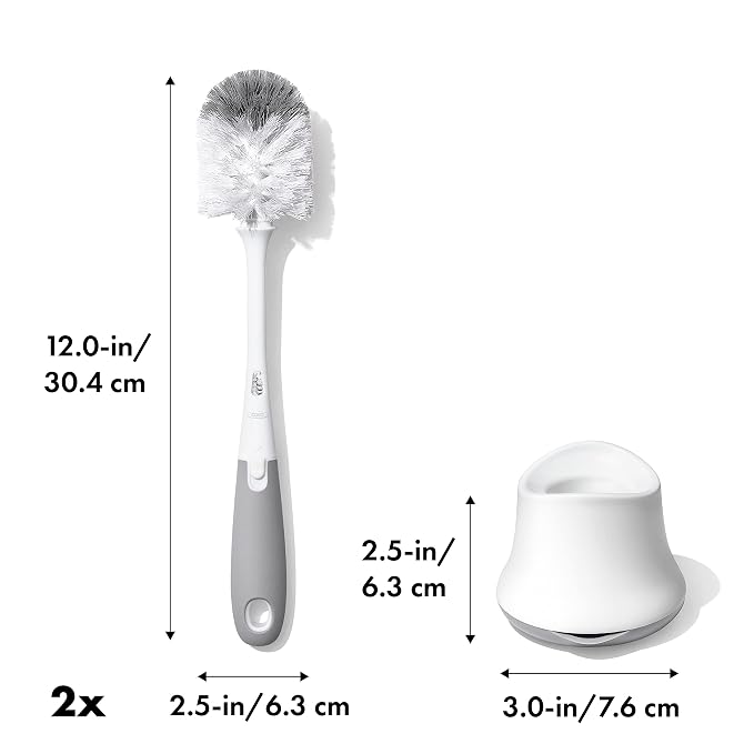 OXO Tot Bottle Brush with Nipple Cleaner and Stand – Gray - Image 6