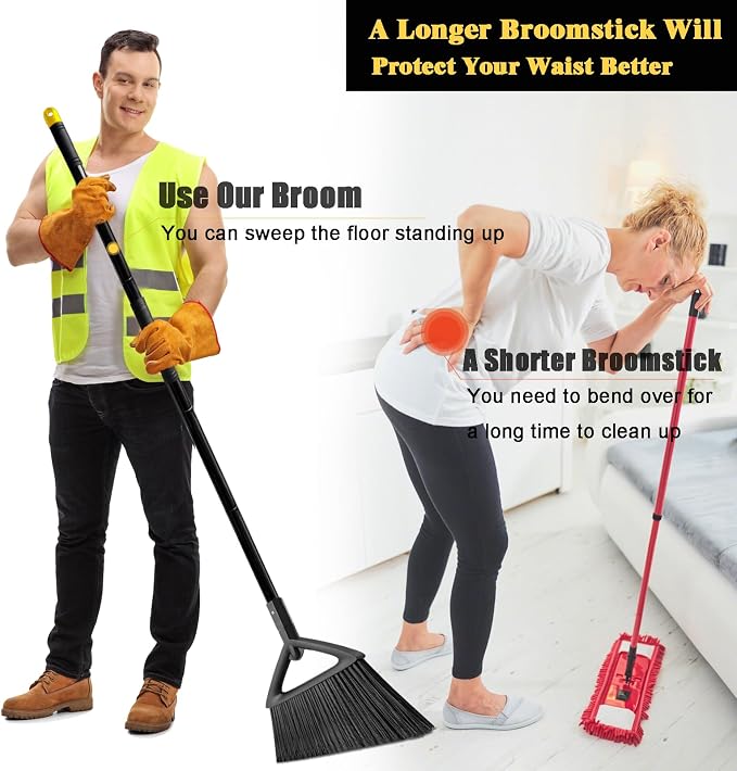 Heavy Duty Commercial Broom, Upgraded Angle Brooms - Image 4
