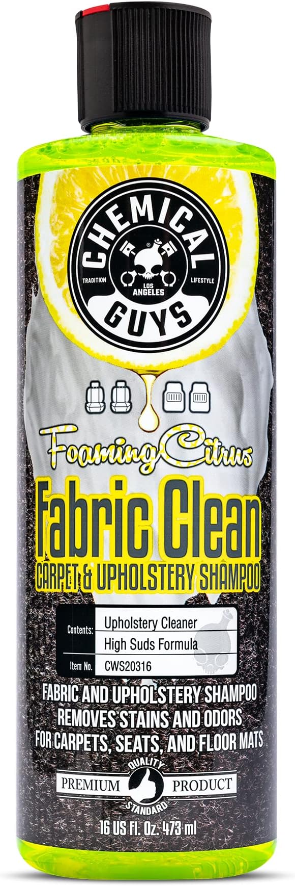 Chemical Guys Foaming Citrus Fabric Clean, Carpet and Upholstery Cleaner by ChemicalGuys