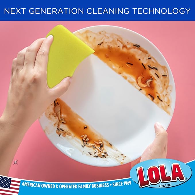 LOLA Heavy Duty Scrub Sponges, 2 Pack, Made in USA, Superior Sponge Lasts up to - Image 2