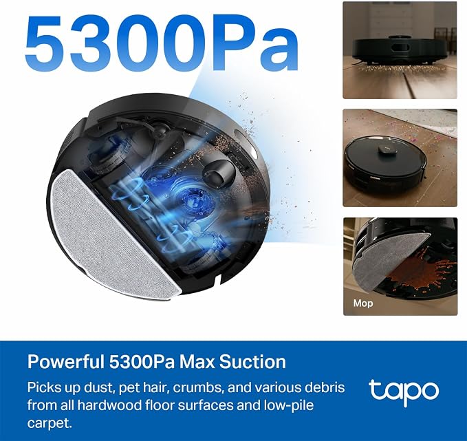 Tapo Ultra-Slim LiDAR Smart Navigation Robot Vacuum and Mop - Image 2