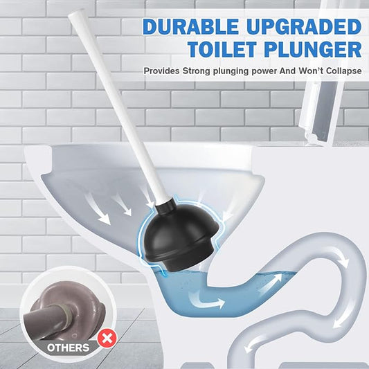 Toilet Plunger and Brush with Holder, Bowl Brush and Heavy Duty Toilet Plunger - Image 2
