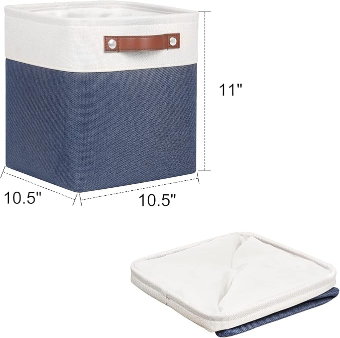 Univivi Fabric Cube Bins Set of 4 Storage Baskets - Image 5
