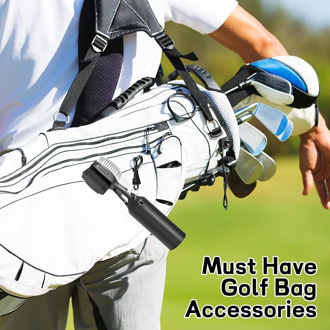 THIODOON 2 Pack Golf Club Brushes and Groove Cleaner 2 ft Retractable Zipline - Image 7
