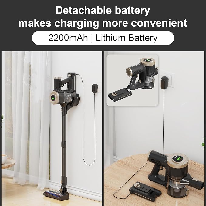 Cordless Stick Vacuum Cleaner, 30KPa Handheld 2200mAh Rechargeable Battery - Image 5