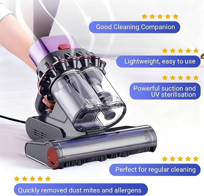 Powerful UV Bed Vacuum Cleaner, 14kPa Strong Suction Handheld Vacuum - Image 6