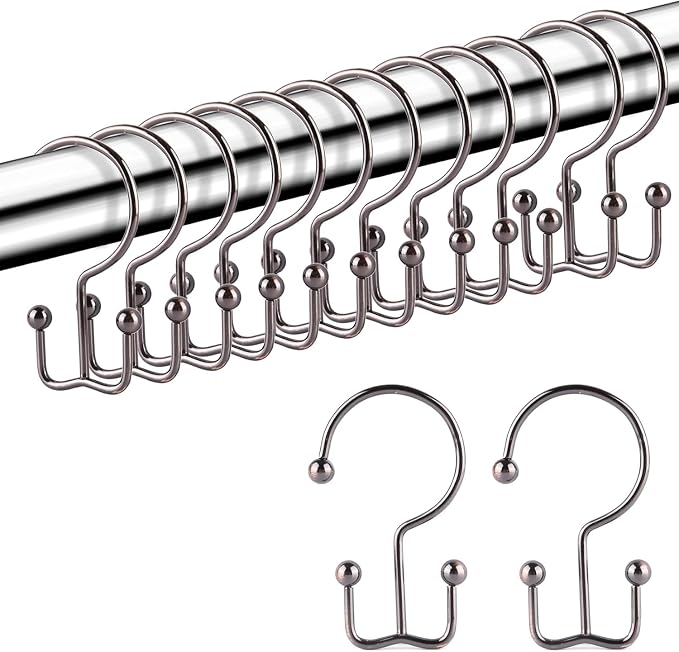 24 Pcs Shower Curtain Hooks, Goowin Shower Curtain Rings, Durable Rust Proof by Goowin