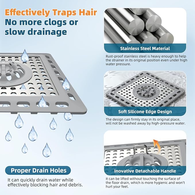 Hibbent Upgraded Shower Drain Hair Catcher - Image 2