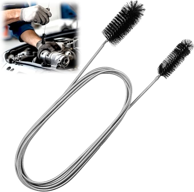 78" Long Flexible Car Drain Cleaning Brush, Stainless Steel/Nylon Pipe Cleaner by VKQTS