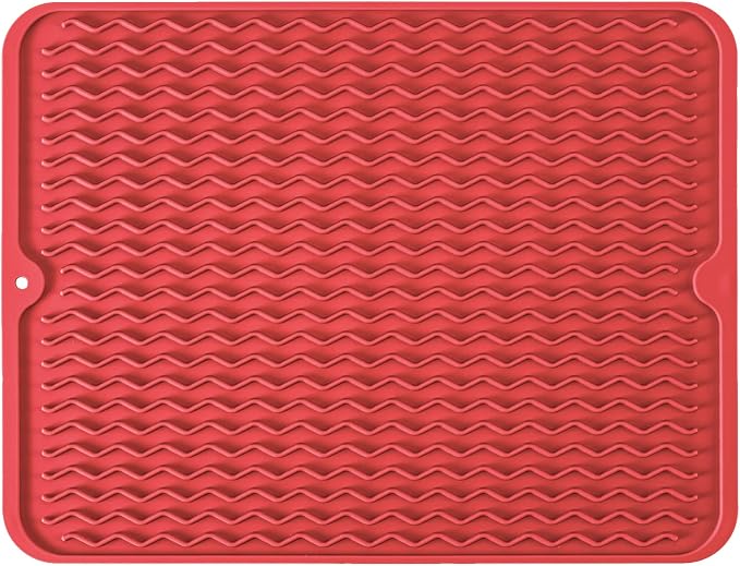 Silicone Dish Drying Mat, Non-Slip Easy Clean Sink Mat Large Heat-resistant by MODENGKONGJIAN