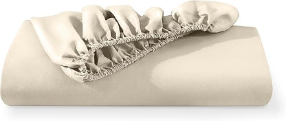 Bare Home Fitted Bottom Sheet Twin XL Size - Premium 1800 Microfiber - Ultra-Soft Hotel Luxury - Deep Pocket - Durable and Long Lasting (Twin XL, Sand)