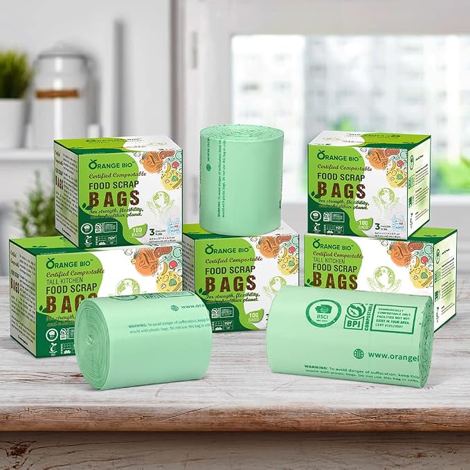 100% Compostable Trash Bags 13 Gallon Tall Kitchen, 0.9 Mil, Kitchen Compost - Image 7