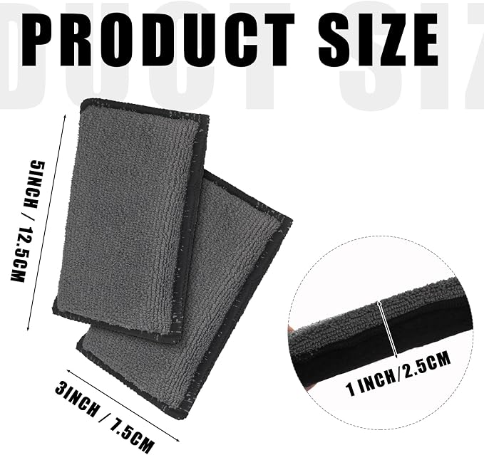 Mudder 12 Pcs Car Interior Scrubbing Sponge 5'' x 3'' Fiber Car Wax Applicator - Image 2