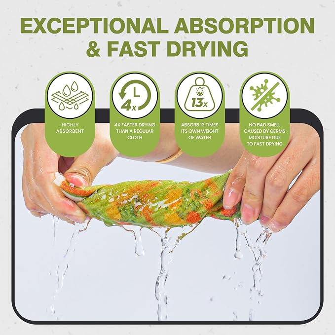 Swedish Dishcloths for Kitchen Reusable 6 Pack Kitchen Towels No Odor - Image 3