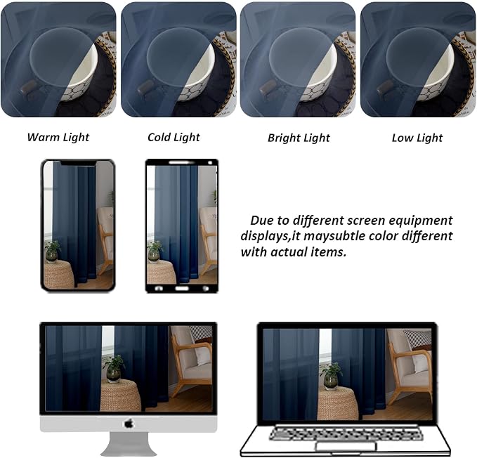 Chyhomenyc Sheer Valances for Windows 2 Pack, Small Window Curtains for Living - Image 4