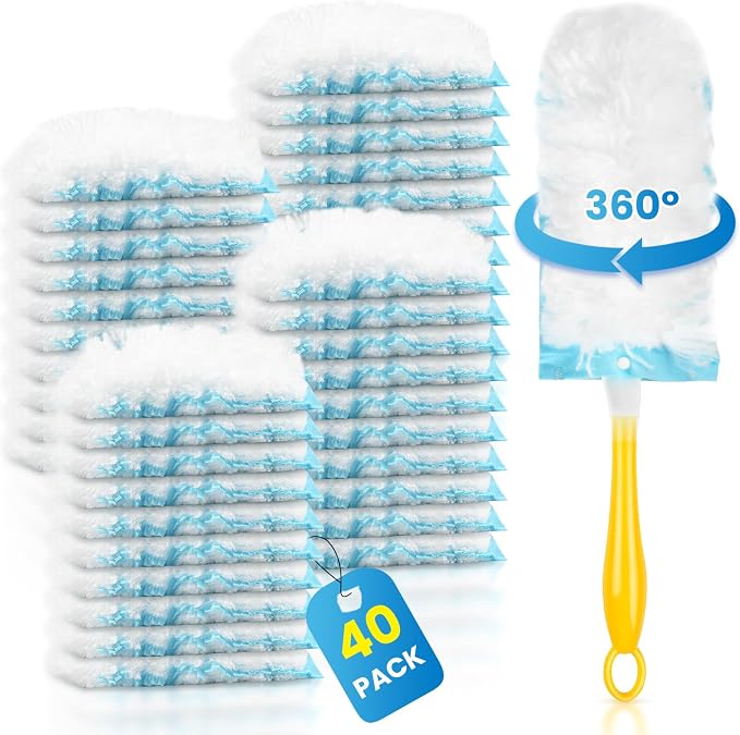 40 Pack Duster Refill for Swiffer® Duster, 360°Heavy Duty Duster Refills Kit by AnDongo
