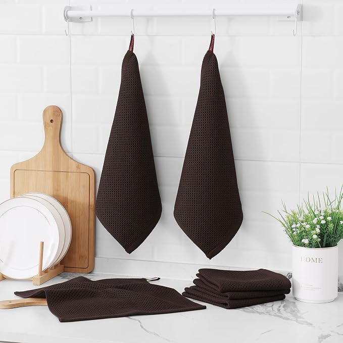 Kitinjoy 100% Cotton Kitchen Dish Cloths, 8 Pack Waffle Weave Ultra Soft - Image 6