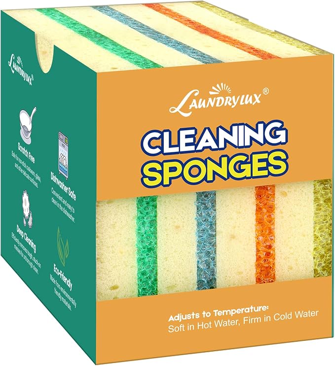 Scrub Sponge, Dual-Sided Temperature-Responsive Scrubber by LAUNDRYLUX