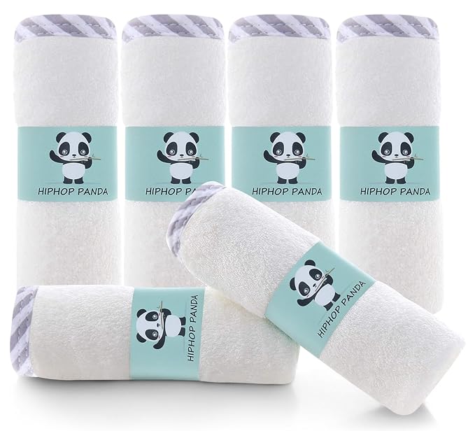 HIPHOP PANDA Baby Washcloths, Rayon Made from Bamboo by HIPHOPPANDA