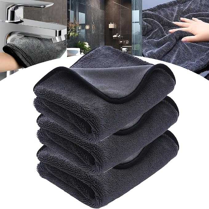 Shiny Microfiber Wipes Bath Shower Cleaning Cloths, 23.62 X 15.75 Inches by HYCIM