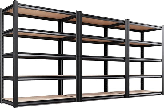 Set of 3 46" W Garage Shelving-2050 lbs 5 Tier Storage Shelves, Adjustable by Unknown