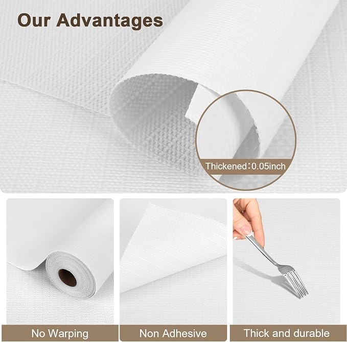 OcePor Non-Adhesive Drawer and Shelf Liner 17.5IN x 20FT，Non Slip Cabinet and - Image 4