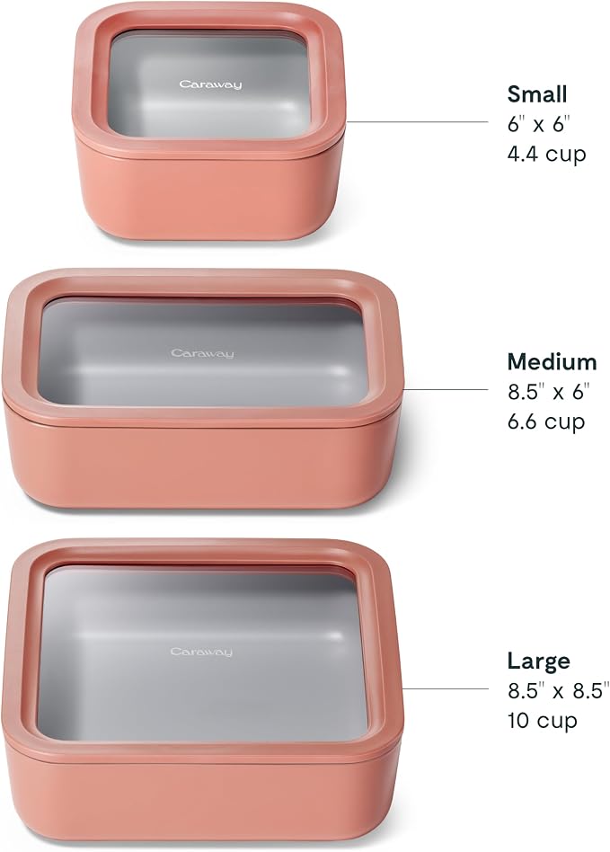 Caraway 3pc Glass Food Storage Set - Image 3