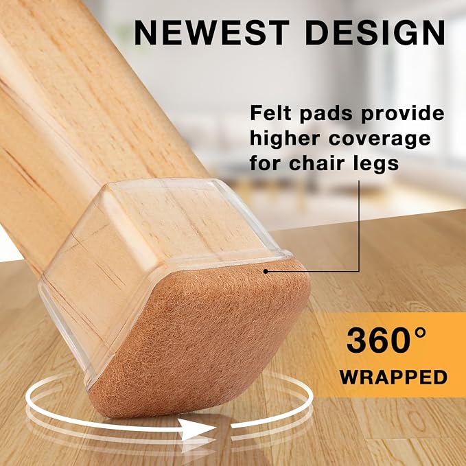 32 Pcs Chair Leg Floor Protectors Square, Silicone Chair Leg Protectors - Image 3