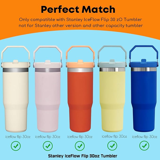 ALINK Replacement Straws for Stanley IceFlow Flip Straw Tumbler 30oz, 6 Pack - Image 9