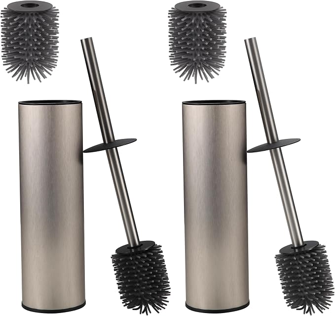 Toilet Brush and Holder, Stainless Steel Toilet Brushes by KLDKLD