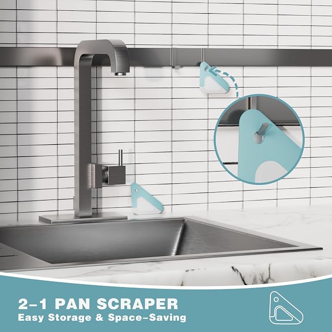 Food Scraper, 2-in-1 Pot and Pan Dish Scraper, Nylon and Silicone, Kitchen - Image 6
