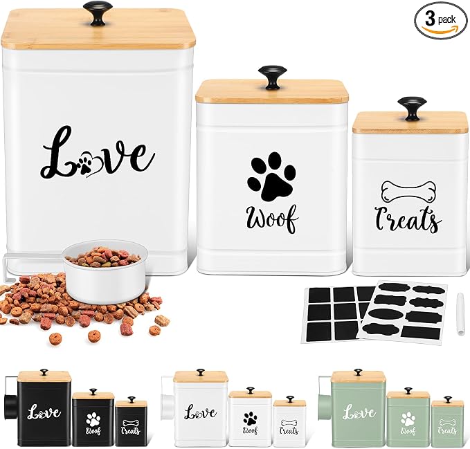 Metal Dog Treat Containers Set of 3 by Jingmore
