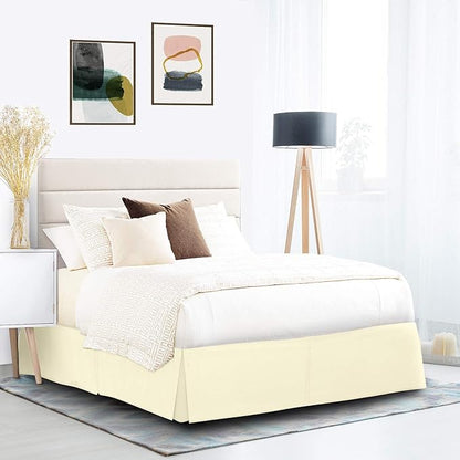 Nestl Vanilla Yellow Full Bed Skirt - Full Size Bed Skirt 14 Inch Drop - Brushed Microfiber Bed Skirts - Hotel Quality Pleated Bed Skirt - Shrinkage & Fade Resistant