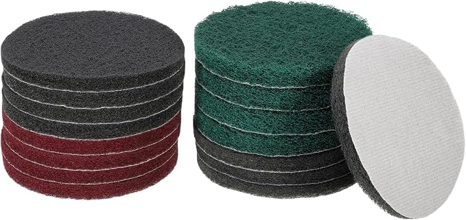 HARFINGTON 4pcs Scrubber Scouring Pads 180 400 800 1200 Grits 5 Inch Drill by HARFINGTON