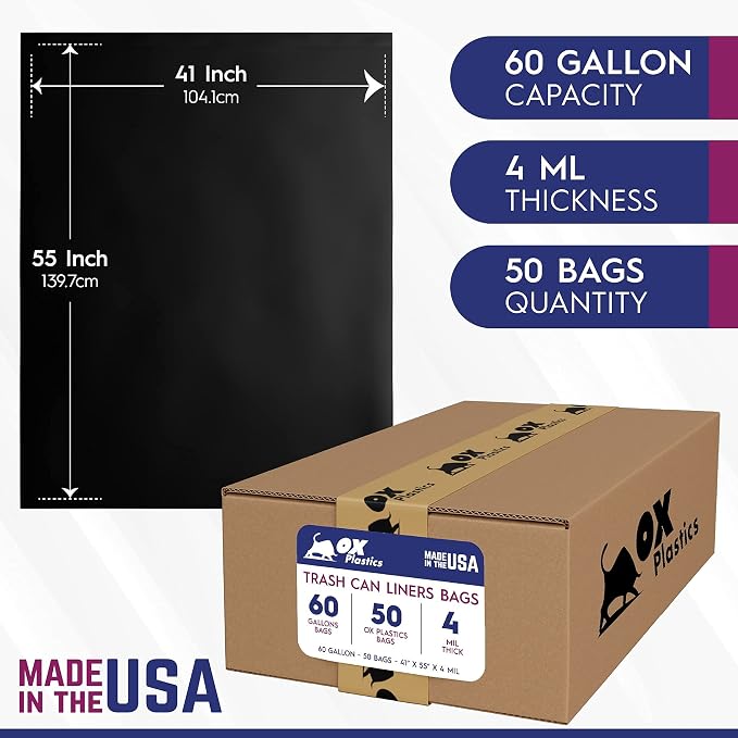 Ox Plastics Trash Can Liners Bags - Image 2