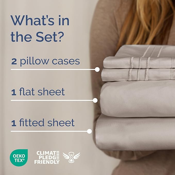 Full XL Bed Sheets - Extra Long Extended Full Sheet – Luxurious, Easy-Fit Sheet Set - Fits between 8” to 16" Deep Pockets, 54" x 80" for Full XL Mattresses - Ideal for Extra Long Full Beds