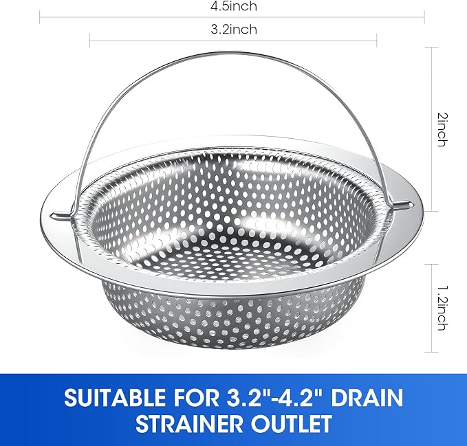 2 Pack 4.5" Kitchen Sink Strainer - Image 4