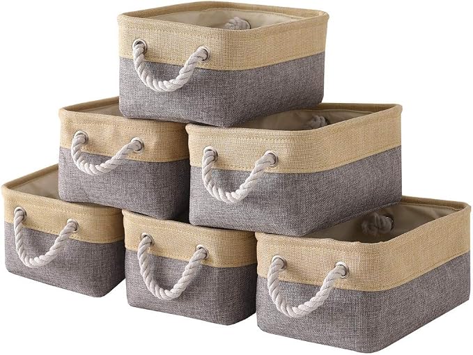 Fabric Storage Baskets for Organizing Small Baskets for Shelves, Decorative by Sacyic