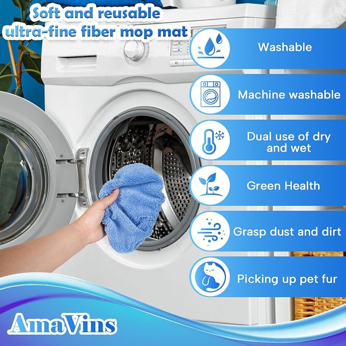5 Pack Reusable Microfiber Mop Pads Compatible - Image 6
