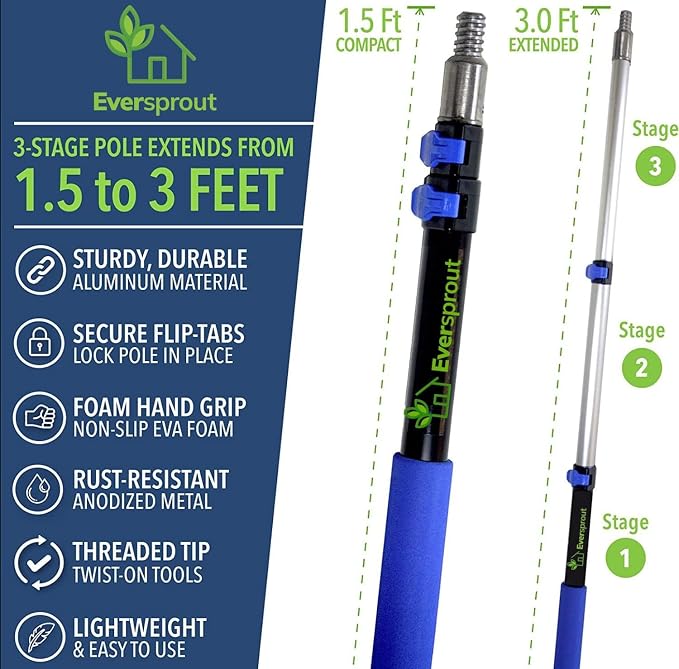EVERSPROUT 1.5-to-3 Foot Scrub Brush | Built-in Rubber Bumper | Lightweight - Image 6